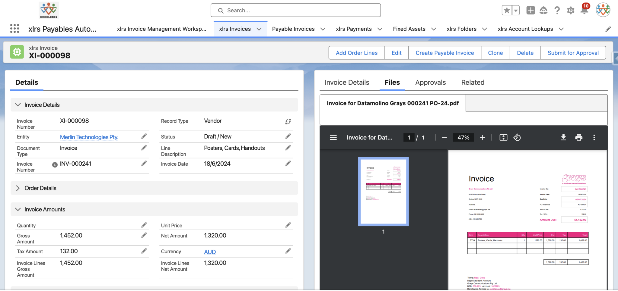 See the Scanned Invoice